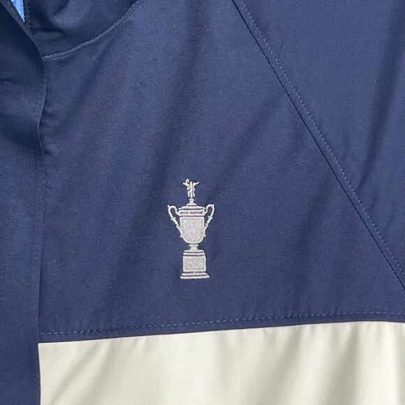 Polo Golf Blue White Lightweight Full Zip 122nd US Open Windbreaker Jacket - Picture 3 of 16